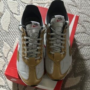 Nike Women Air Max Pre Day White and Gold Sneakers